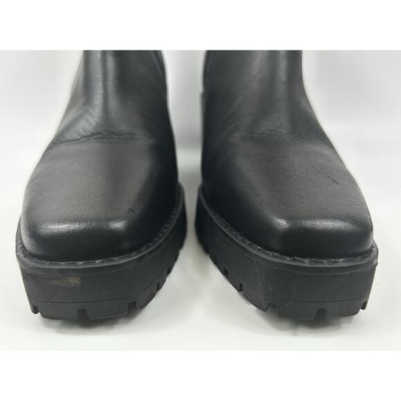 Andre Assous Womens Milla Leather Boots Black Size 8 Bootie Worn Once Block - Picture 4 of 10